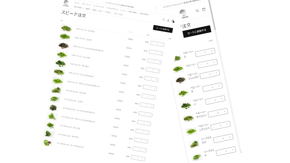 スピード注文」ページ開設 – インスフィアショップ